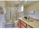 Clean bathroom with shower/tub combo and vanity at 221 Las Fuentes Dr, Kissimmee, FL 34746