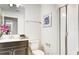 Modern bathroom with shower, vanity, and toilet at 690 Pebble Beach Dr, Davenport, FL 33896