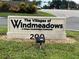 The Villages of Windmeadows Condominium community sign at 458 Windmeadows St, Altamonte Springs, FL 32701
