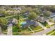 Aerial view of a home with a pool and large backyard in a residential neighborhood at 2506 Emerald Tree Ln, Apopka, FL 32712