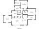 Floor plan showing a 3 bedroom, 3 bath home with a large living room and kitchen at 112 S Moss St, Leesburg, FL 34748