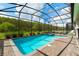 Refreshing pool and spa with screened enclosure and backyard view at 2816 Simile St, Kissimmee, FL 34746