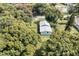 An aerial view of a light blue house surrounded by trees at 5080 Seminole Ave, Winter Park, FL 32792