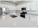 Modern kitchen with island, stainless steel appliances and white cabinets at 10411 Park Estate Avenue, Orlando, FL 32836