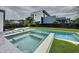 Modern pool and spa with large backyard at 2522 Lafayette Ave, Winter Park, FL 32789