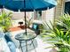 Relaxing patio with seating area, umbrella, and tropical plants at 10301 Us Highway 27 # 85, Clermont, FL 34711