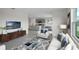 Open living room with modern furniture and view into the kitchen at 2526 Sage Valley Way, Winter Haven, FL 33884