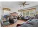 Living room with fireplace, hardwood floors, and comfy seating at 621 Oaklando Dr, Altamonte Springs, FL 32714