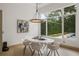 Modern dining room with a round table and chairs, and pool view at 830 Oakdale St, Windermere, FL 34786