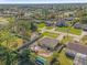 Aerial view of a home with above-ground pool and shed at 3109 Sky St, Deltona, FL 32738