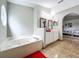 Elegant bathroom with a garden tub and double vanity at 6742 Pomeroy Cir, Orlando, FL 32810