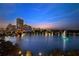 Night aerial view of the city and lake at 322 E Central Blvd # 1807, Orlando, FL 32801