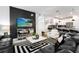 Spacious living room features a black and white theme and open kitchen views at 4537 Target Blvd, Kissimmee, FL 34746