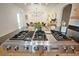 Stainless steel Jenn-Air gas cooktop on kitchen island at 411 Sheridan Blvd, Orlando, FL 32804