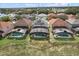 Aerial view of houses with pools and solar panels at 348 Sand Ridge Dr, Davenport, FL 33896