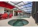 Inviting pool and spa with plenty of outdoor seating at 348 Sand Ridge Dr, Davenport, FL 33896