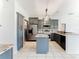 Modern kitchen with gray cabinets, granite countertops, and stainless steel appliances at 3623 Weatherfield Dr, Kissimmee, FL 34746