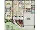 3-bedroom, 2-bath home floor plan with open living area, kitchen island, and 2-car garage at 13394 Sw 106Th St, Dunnellon, FL 34432