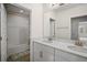 Double vanity bathroom with tile shower and tub at 9747 Lost Creek Dr, Winter Garden, FL 34787
