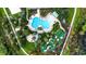 Bird's eye view of community pool and putting green at 9747 Lost Creek Dr, Winter Garden, FL 34787
