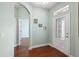 Entryway with wood flooring and a decorative glass door at 22011 Belgian Ct, Mount Dora, FL 32757