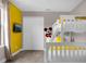 bedroom with a bunk bed and yellow wall at 4715 Terra Esmeralda Dr, Kissimmee, FL 34746