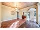 Elegant dining room with terracotta tile floors and a chandelier at 600 Via Chris Ct, Debary, FL 32713