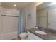 Bathroom with tub, shower, and granite vanity at 5295 Wildwood Way, Davenport, FL 33837
