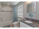 Bathroom with tub, shower, and granite vanity at 5295 Wildwood Way, Davenport, FL 33837