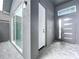 Modern entryway with gray walls, sliding glass door and front door at 128 Hampton Loop, Davenport, FL 33837