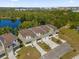Aerial view of townhouses with lake views at 450 Lake Shore Pkwy, Davenport, FL 33896