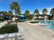 Relaxing pool area with lounge chairs and umbrellas at 9033 Rhodes St, Kissimmee, FL 34747