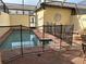 Private pool and patio area with safety fence and seating at 9033 Rhodes St, Kissimmee, FL 34747