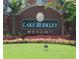 Lake Berkley Resort community entrance sign at 904 Park Terrace Cir, Kissimmee, FL 34746