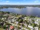 Aerial view of neighborhood and lake at 6019 Linneal Beach Dr, Apopka, FL 32703