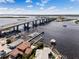 Aerial view of a bridge and waterfront homes at 4260 S Atlantic Ave, Port Orange, FL 32127