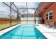 Relaxing screened pool with patio furniture at 900 Las Fuentes Dr, Kissimmee, FL 34746