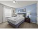 Bedroom with a queen-size bed and light blue walls at 8832 Macapa Dr, Kissimmee, FL 34747