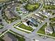 Aerial view of a house with solar panels, a backyard, and surrounding homes at 6275 Hamlin Reserve Blvd, Winter Garden, FL 34787