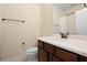 Clean bathroom with vanity, toilet, and shower/tub combo at 6275 Hamlin Reserve Blvd, Winter Garden, FL 34787