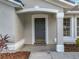Dark gray front door with brass hardware and sidelights at 790 Silhouette Ct, Longwood, FL 32750