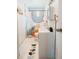 Clean bathroom with updated vanity and patterned shower curtain at 315 E St, Lake Wales, FL 33853