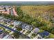 Aerial view of homes with a community pool and tennis court at 1055 Lake Berkley Dr, Kissimmee, FL 34746