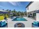 Inviting pool area with fire pit and comfortable seating at 4001 Ainsley Ave, Orlando, FL 32833