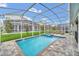 Relaxing pool and spa with screened enclosure and patio furniture at 730 Drop Shot Dr, Davenport, FL 33896