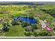 Wide aerial view showcasing expansive land with a pond and various structures at 350 S 5Th St, Orlando, FL 32833