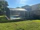 Relaxing screened-in pool area with a spacious backyard at 1833 Queen Palm Dr, Apopka, FL 32712