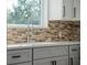Modern kitchen sink with a stainless steel faucet and stone backsplash at 1333 W Smith St, Orlando, FL 32804