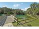 Serene community lake featuring a wooden dock at 422 Belmond Dr, Debary, FL 32713