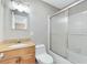 Simple bathroom with single sink vanity, shower/tub combo at 180 N Lakewood Cir, Maitland, FL 32751
